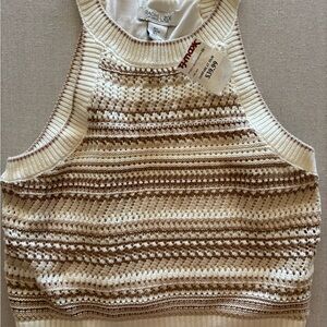 Rachel Zoe Women's Striped Knit Sweater - Cream and Brown